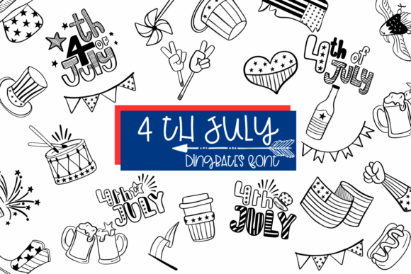 4th July Font: Sketch-Style Dingbats for Creative Projects