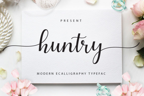 Huntry Font: Where Bold Handwriting Meets Romantic Soul