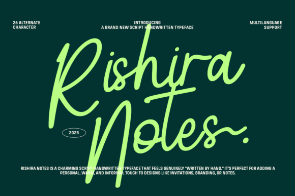 Rishira Notes Regular Font: A Handwritten Touch for Real-World Projects