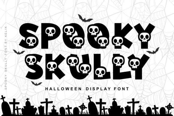 Spooky Skully Font by Kelik 7ntypes: A Whimsical Halloween Design Essential